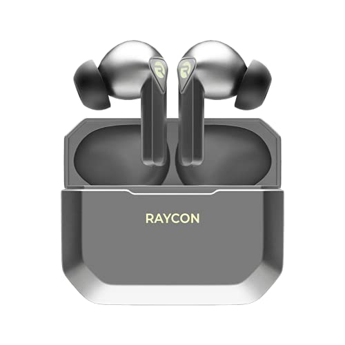 Raycon The Gaming Bluetooth True Kabellose Earbuds mit integriertem Mikrofon, geringer Latenz, 31 Stunden Akkulaufzeit, Ladebox, Bluetooth 5.0 (Jet Silver) von Raycon