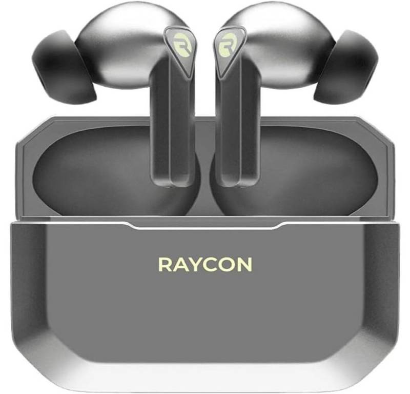 Raycon mit integriertem Mikrofon In-Ear-Kopfhörer (Mit fünf verschiedenen Gelspitzengrößen bleiben die Ohrhörer bequem und sicher, egal wie intensiv das Spiel wird, Niedrige Latenz,Lange Akkulaufzeit,für Immersion) von Raycon