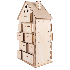 Rayher Adventskalender Holzbausatz Haus beige von Rayher