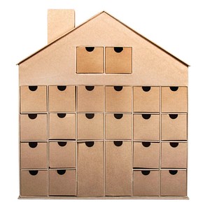 Rayher Adventskalender Pappmaché-Haus beige von Rayher