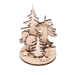 Rayher Bastelholz beige Steckteile Winter Einhorn Ø 6,0 cm 2 St. von Rayher