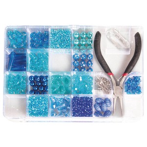 Rayher Bastelset Perlenbox mit Zange blau von Rayher