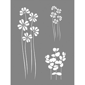 Rayher Dekor-Schablone Flower Mix grau von Rayher