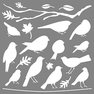 Rayher Dekor-Schablone Vögel grau von Rayher