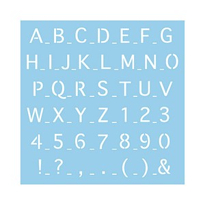 Rayher Dekor-Schablone abc Großbuchstaben blau von Rayher
