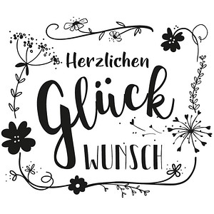 Rayher Herzlichen Glückwunsch Motivstempel Ranken 8,0 x 9,0 cm von Rayher