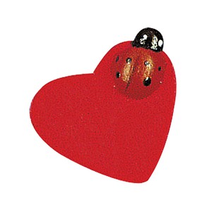 Rayher Holz-Streudeko rot Herz mit Käfer 12 St. von Rayher