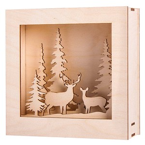 Rayher Holzbausatz 3D-Motivrahmen Winterland beige von Rayher