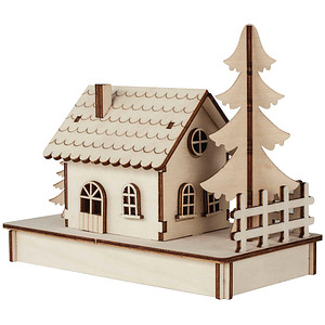 Rayher Holzbausatz Häuschen 30-tlg. beige von Rayher