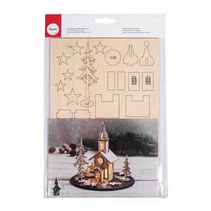 Rayher Holzbausatz Weihnachtskirche natur von Rayher