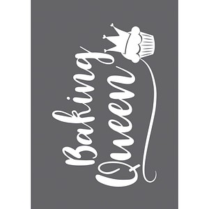 Rayher Siebdruckschablone Baking Queen grau von Rayher