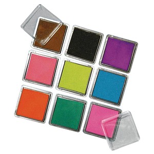 Rayher Stempelkissen Scrapbooking-Set 9 Farbtöne 3,5 x 3,5 cm von Rayher