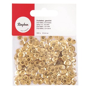 Rayher Streu-Pailletten gold gewölbt Ø 6,0 mm 500 St. von Rayher