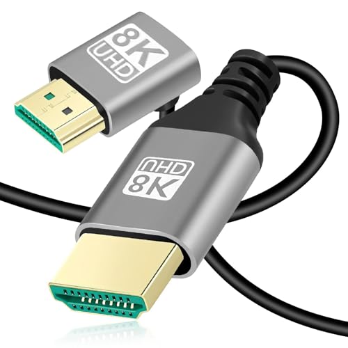 Raykce 8K 2M HDMI 2.1 Kabel, 480 Gbit/s High-Speed-Ethernet - 90 Grad Ultra High Speed HDMI zu HDMI Kabel 8K@60Hz 4K@120, kompatibel mit PS5, PS3, PS4, PC, Projektor, HDTV, Xbox Raykce 8K 2M HDMI 2.1 Kabel, 480 Gbit/s High-Speed-Ethernet - 90 Grad Ultra High Speed HDMI zu HDMI Kabel 8K@60Hz 4K@120, kompatibel mit PS5, PS3, PS4, PC, Projektor, HDTV, Xbox von Raykce