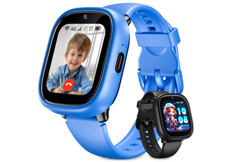 Rayofi 2025 Neueste Smartwatch Kinder mit GPS, HD-Videoanrufe, 4G-Anrufe Smartwatch (IPS-Farb-Touchscreen cm) 2-3 Tage Akkulaufzeit, Familiengruppen-Chat, Zwei austauschbare Uhrenarmbänder und Uhrengehäuse, Sprach-Chat, SOS, WiFi, Kamera, Schulmodus, IP68 Wasserdichte Kinder Watch Mädchen Jungen, für Mädchen Jungen 3-16 Jahre. von Rayofi