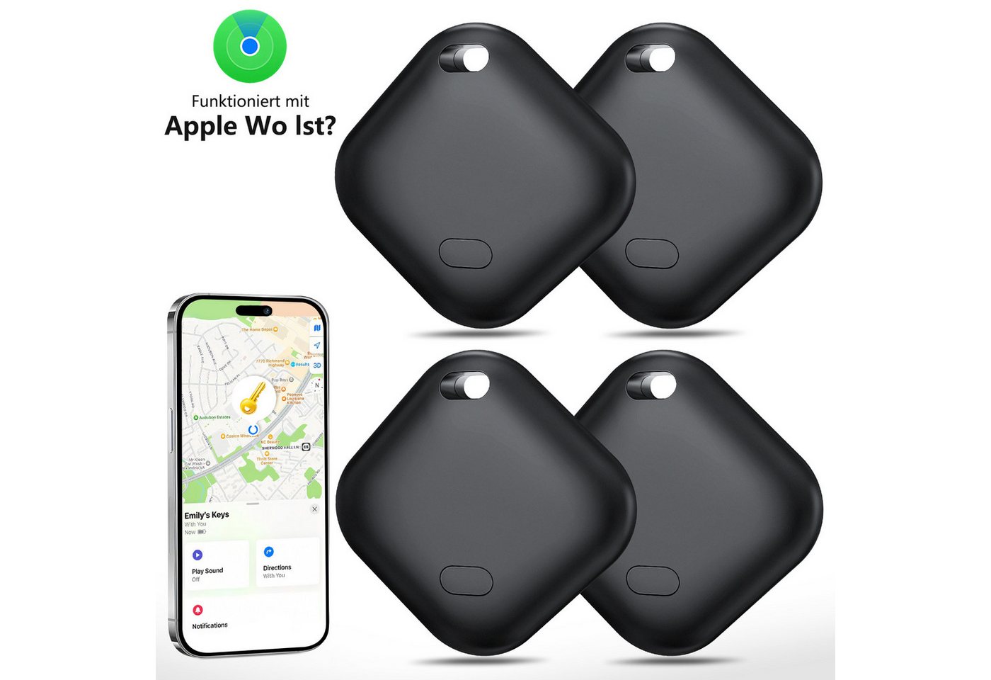 Rayofi Smart Tag, AirTag Alternative Bluetooth-Tracker (mit Apple Wo ist APP (nur iOS), 100% Datenschutz, wasserdicht) von Rayofi