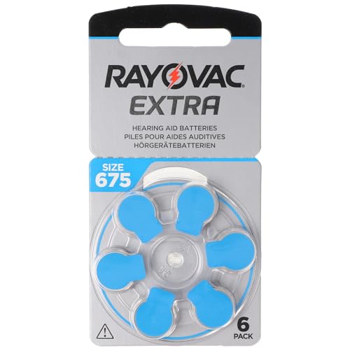 6X Rayovac Extra Advanced 675 Hörgerätebatterien 2018 Design mit Active Core Technologie - 675AUX-6XEMF von Rayovac