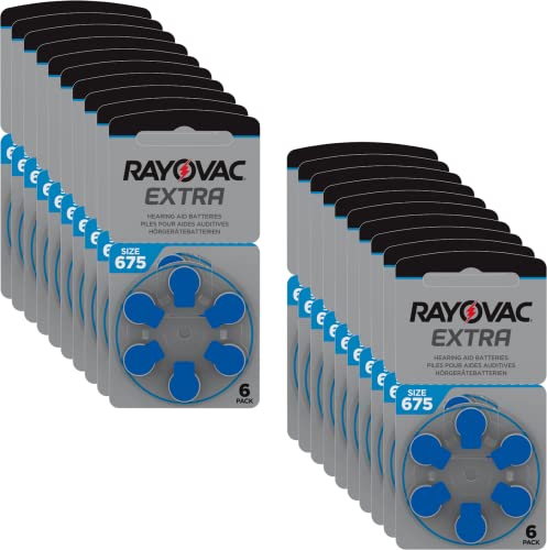 Batterien für Hörgeräte Rayovac 675 Extra Advanced/Batterie Gehörschutz PR44 / 675 AE / A675 / DA675 / P675 / PR675H, 120 Stück von Rayovac