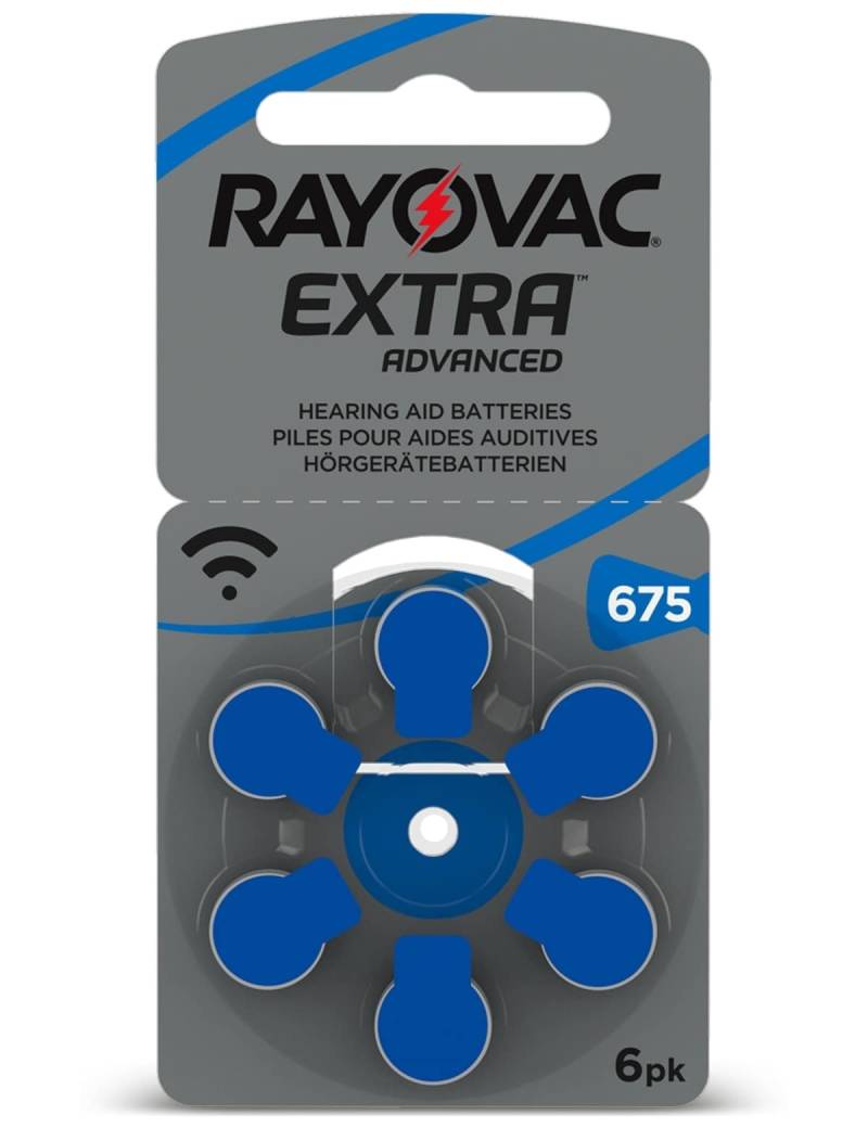 RAYOVAC Hörgeräte-Batterie, EXTRA ADVANCED, Größe 675, 6 Stück von Rayovac