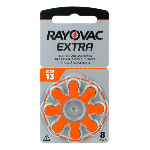 Rayovac Extra 13, 8 Stück, Hörgerätebatterien, hohe Leistung, Zink-Luft-Batterien, 1 Blisterkarte, orange, 13AUX-8XEMF Rayovac Extra 13, 8 Stück, Hörgerätebatterien, hohe Leistung, Zink-Luft-Batterien, 1 Blisterkarte, orange, 13AUX-8XEMF von Rayovac