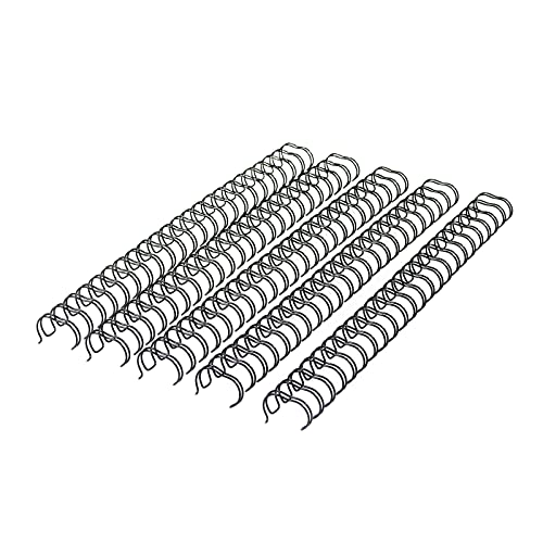 RAYSON Drahtbinderücken, 2:1 Teilung, 9.5mm, 15-50 Blatt, 23 Schlaufen, A4, Schwarz, 100er-Pack von Rayson