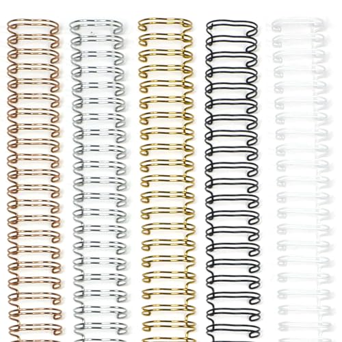 RAYSON Drahtbinderücken, 80 Blatt, 3:1 Teilung, 12,7 mm, 34 Schlaufen, A4, Gemischte Farbe, 100 Stück von Rayson