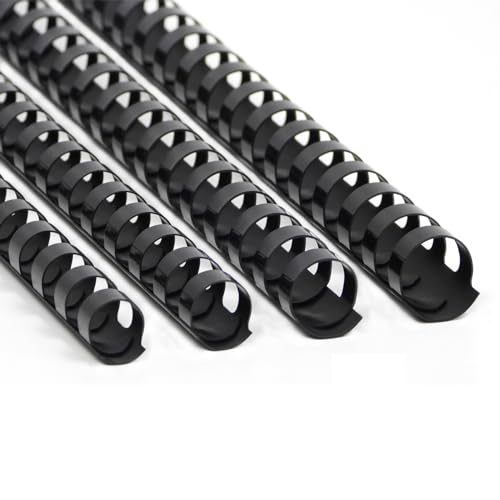 RAYSON Plastikbinderücken, 90-190 Blatt,12 mm 14 mm 16 mm 18 mm, 21-Ring, Multi-Size, DIN A4, Schwarz von Rayson