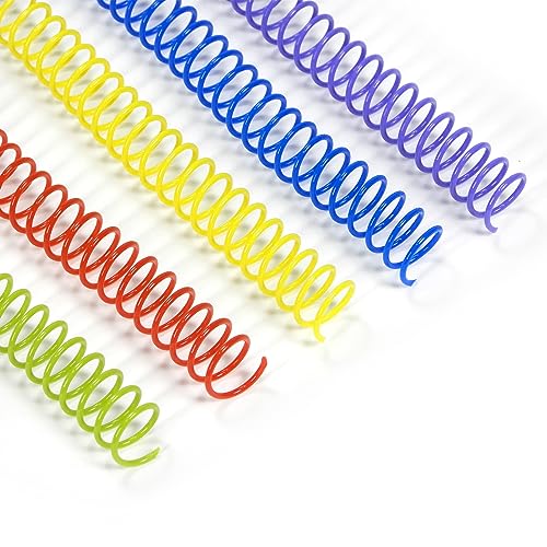 RAYSON Plastikspiralen, 80 Blatt, 3:1 Teilung, 12,7 mm, Mehrfarbig， A4,100 Stück von Rayson