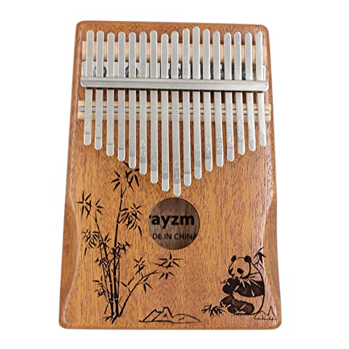 Rayzm Kalimba/Daumenklavier/Fingerklavier mit Zubehör, 17 Tasten Tragbares Finger-Marimbaphon-Instrument für Musikliebhaber/Anfänger (Massiv Mahagoni) von Rayzm