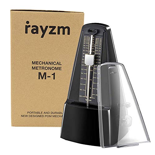 Rayzm Mechanisches Metronom mit hoher Präzision für alle Musikinstrumente (Klavier/Trommel/Violine/Gitarre/Bass & Blasinstrumente), Audible Click & Bell Ring, Traditionelle Pyramide von Rayzm