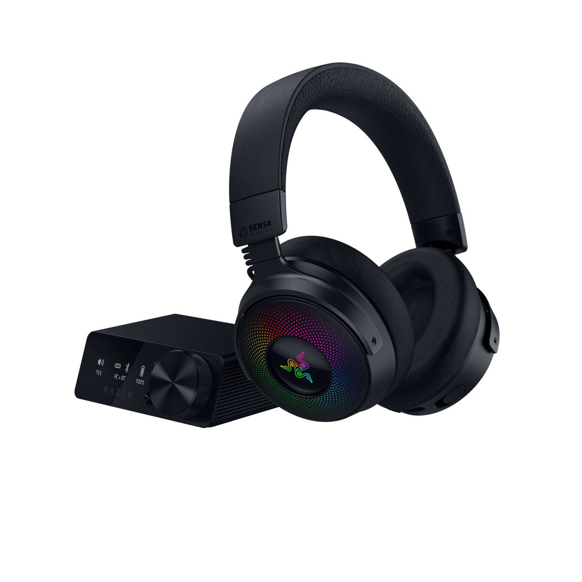 RAZER Kraken V4 Pro Gaming Headset - Kabelloses Gaming-Headset mit Control Hub Sensa HD-Haptik, OLED-Control-Hub, Triforce 40mm Treiber, HyperSpeed & RAZER Kraken V4 Pro Gaming Headset - Kabelloses Gaming-Headset mit Control Hub Sensa HD-Haptik, OLED-Control-Hub, Triforce 40mm Treiber, HyperSpeed & von Razer