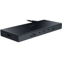 RAZER USB 4 Dock Schwarz - 4K, 1x HDMI 2.1 (120 Hz), 1x DP 1.4 (240 Hz), 2x USB-A (2. Gen), 2x USB-A (1. Gen), 2x USB-C (10 Gb/Sek.), 1x Gbit Ethernet, 1x SD 3.0 UHS-II, 1x 3,5mm Klinke, 180W von Razer