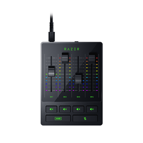 Razer Audio Mixer - All-in-one Analog Mixer for Broadcasting and Streaming - Analog Audio Mixer - 4-channel Interface with Mute Buttons - XLR Input with Preamp Razer Audio Mixer - All-in-one Analog Mixer for Broadcasting and Streaming - Analog Audio Mixer - 4-channel Interface with Mute Buttons - XLR Input with Preamp von Razer