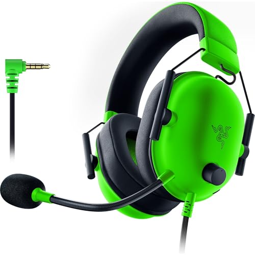 Razer BlackShark V2 X Gaming Headset: 7.1 Surround Sound – 50 mm Treiber, Memory-Foam-Kissen – für PC, PS4, PS5, Switch, Xbox One, 3,5 mm Klinkenstecker, Grün von Razer