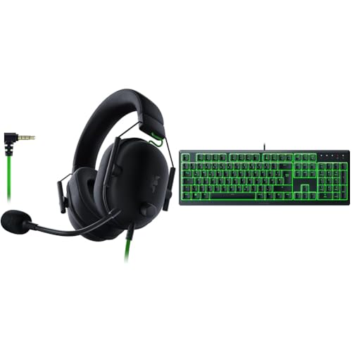 Razer BlackShark V2 X - Premium Esports Gaming Headset & Ornata V3 X - Flache Membran-Tastatur mit Chroma RGB von Razer