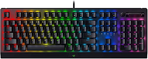 Razer BlackWidow V3 (Yellow Switch) - Mechanische Gaming Tastatur (Geräuschlose Mechanische Switches, Doubleshot ABS-Tastenkappen, Medientasten, Handballenauflage) QWERTY US-Layout | Schwarz von Razer