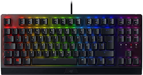 Razer BlackWidow V3 Tenkeyless (Green Switch) - Mechanische Gaming-Tastatur ohne Ziffernblock (Klickende Mechanische Switches, Kompakt, Voll Programmierbare Tasten) QWERTZ DE-Layout | Schwarz von Razer