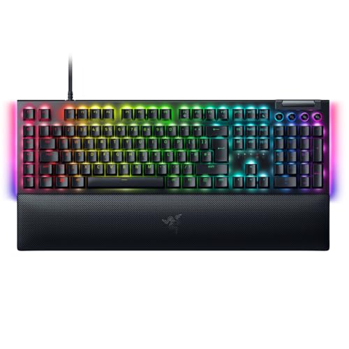 Razer BlackWidow V4 (Green Switch) – Mechanische Gaming-Tastatur Snap-Tap (Clicky mechanische Schalter, 6 dedizierte Makro-Tasten, Doubleshot ABS-Tastenkappen, Chroma RGB) UK-Layout, Schwarz von Razer