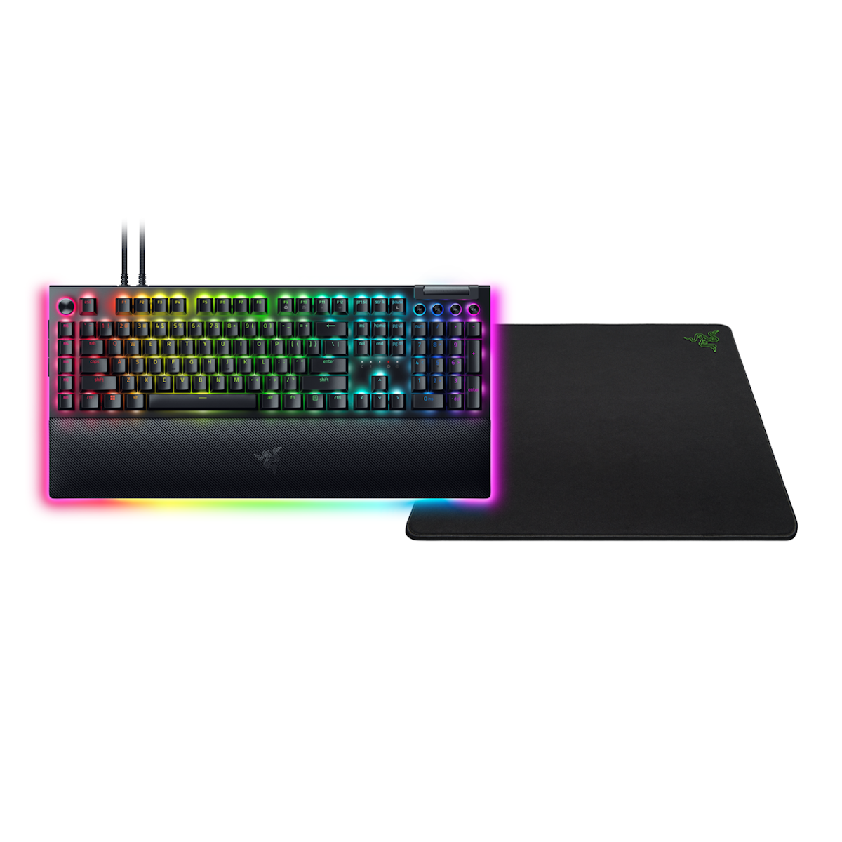 Razer BlackWidow V4 Pro Gaming Tastatur Bundle - Gaming Tastatur mit Razer Green Switches, multifunktionalen Tasten, Armauflage inkl. Gigantus Mauspad von Razer