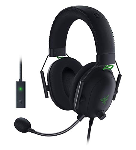 Razer Blackshark V2 - Premium E-Sport-Headset mit USB-Soundkarte (Triforce 50-mm-Treiber, HyperClear Cardiod-Mikrofon, erweiterte Passive Geräuschunterdrückung, THX Spatial Audio) Schwarz von Razer