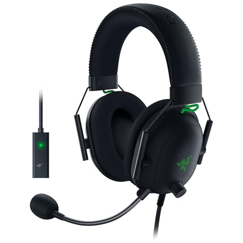 Razer Blackshark V2 - Premium E-Sport-Headset mit USB-Soundkarte (Triforce 50-mm-Treiber, HyperClear Cardiod-Mikrofon, erweiterte Passive Geräuschunterdrückung, THX Spatial Audio) Schwarz von Razer