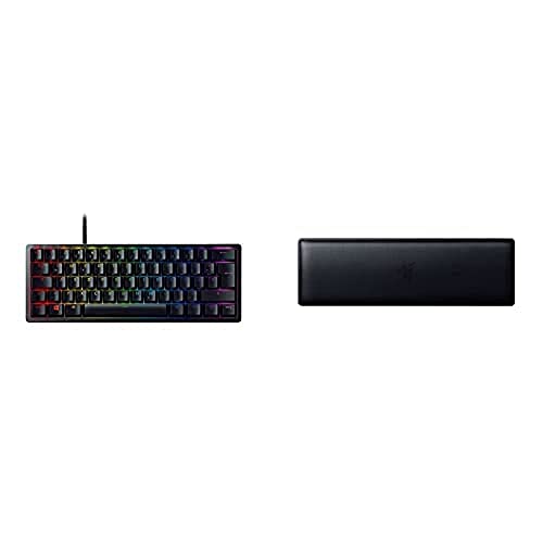 Razer Bundle bestehend Huntsman Mini (Purple Switch - kompakte 60% Gaming Tastatur) Ergonomic Wrist Rest (Handballenablage für kleine Tastaturen) Schwarz von Razer