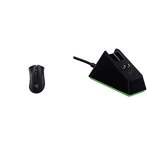 Razer Bundle bestehend aus DeathAdder V2 Pro (Kabellose Gaming Maus mit bis zu 70 Stunden Akku) + Mouse Dock Chroma (Charging Station mit Chroma RGB Beleuchtung) für PC / Mac von Razer