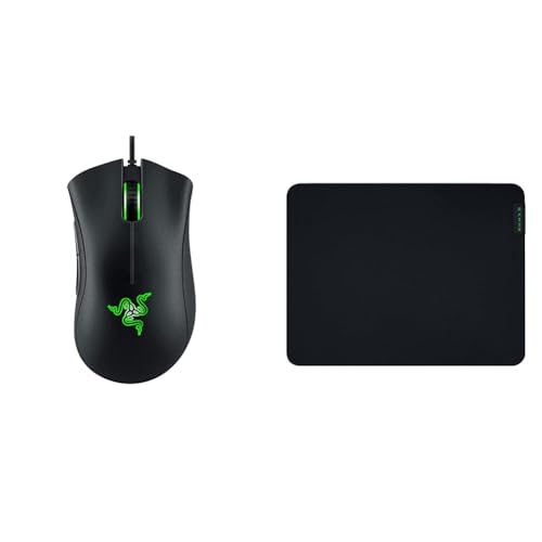 Razer DeathAdder Essential (2021) - Essentielle Gaming-Maus, Schwarz & Gigantus V2 Medium - Weiches Gaming-Mauspad für schnelle Spielstile und optimale Kontrolle, 360 x 275 x 3mm - Schwarz von Razer