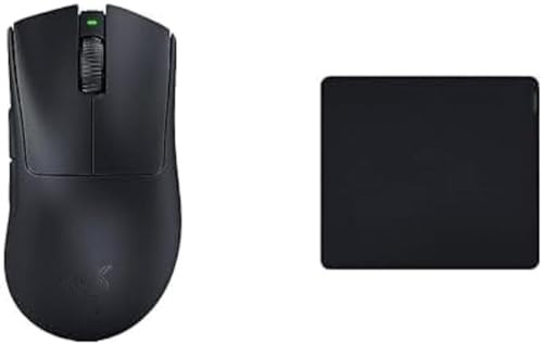 Razer DeathAdder V3 Pro - Kabellose ergonomische Esports-Maus Schwarz & Gigantus V2 Large - Weiches Gaming-Mauspad für schnelle Spielstile und optimale Kontrolle, 450 x 400 x 3mm - Schwarz von Razer