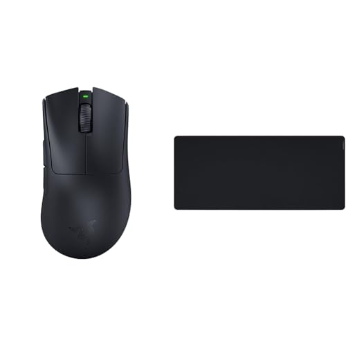 Razer DeathAdder V3 Pro - Kabellose ergonomische Esports-Maus Schwarz & Gigantus V2 XXL - Weiches Gaming-Mauspad für schnelle Spielstile und optimale Kontrolle, 940 x 410 x 4mm - Schwarz von Razer