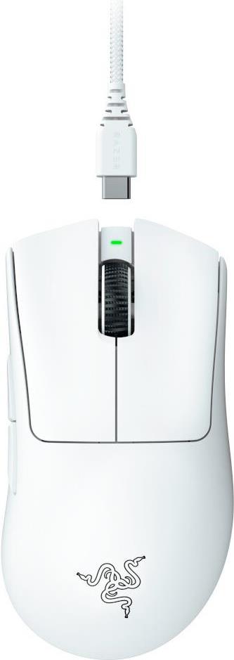 Razer DeathAdder V3 Pro - Maus - ergonomisch - Für Rechtshänder - optisch - 5 Tasten - kabellos - USB, Bluetooth - weiß (RZ01-04630200-R3G1) von Razer