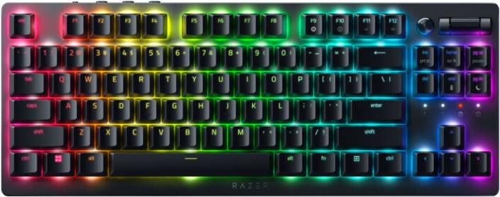 Razer DeathStalker V2 Pro - Tastatur - Ohne Zehnertastatur - Hintergrundbeleuchtung - kabellos - 2,4 GHz, USB-C, Bluetooth 5,0 - QWERTY - Deutsch - Tastenschalter: Razer linearer optischer Switch rot - Schwarz (RZ03-04370400-R3G1) Razer DeathStalker V2 Pro - Tastatur - Ohne Zehnertastatur - Hintergrundbeleuchtung - kabellos - 2,4 GHz, USB-C, Bluetooth 5,0 - QWERTY - Deutsch - Tastenschalter: Razer linearer optischer Switch rot - Schwarz (RZ03-04370400-R3G1) von Razer