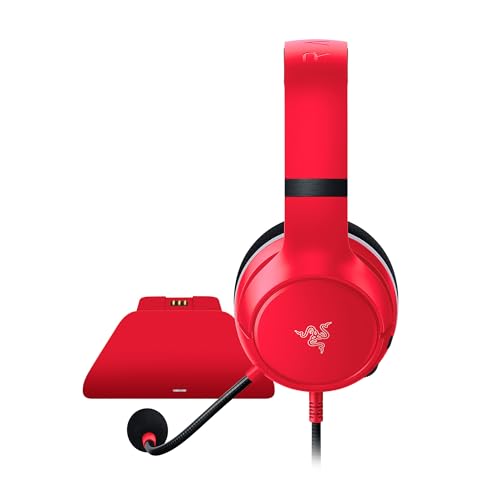 Razer Essential Duo Bundle Für Xbox - Kabelgebundenes Headset und Schnellladegerät für Xbox-Controller (Kaira X for Xbox, TriForce 50-mm-Treiber, HyperClear Kardioiden-Mikrofon) Rot von Razer