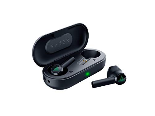 Razer Hammerhead True Wireless - Kabellose Ohrhörer (In-Ear-Kopfhörer, ultraniedrige Latenz, wasserabweisend, 13-mm-Treiber, Touch-Unterstützung, Bluetooth 5.0, Sprachsteuerung, Ladeetui) Schwarz von Razer